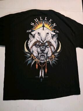 Sullen Art Collective Wolf Sheep T Shirt Mens X-Large Black Tattoo Art 2014